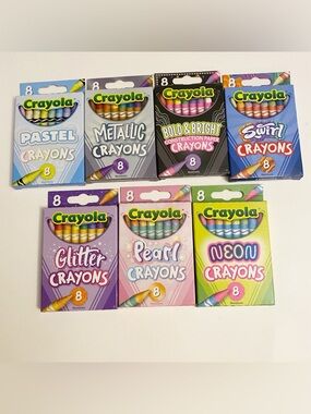 Lot Of 7 Packs Special Edition 8 Count Crayons